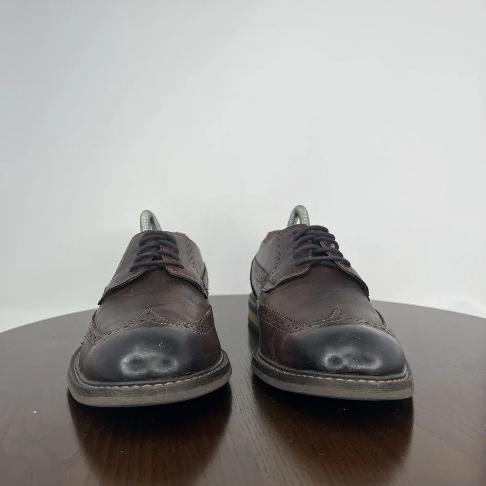 Vionic Bowery Bruno Shoes Men's 10 Brown Leather‎ Wingtip Oxford Brogue Dress